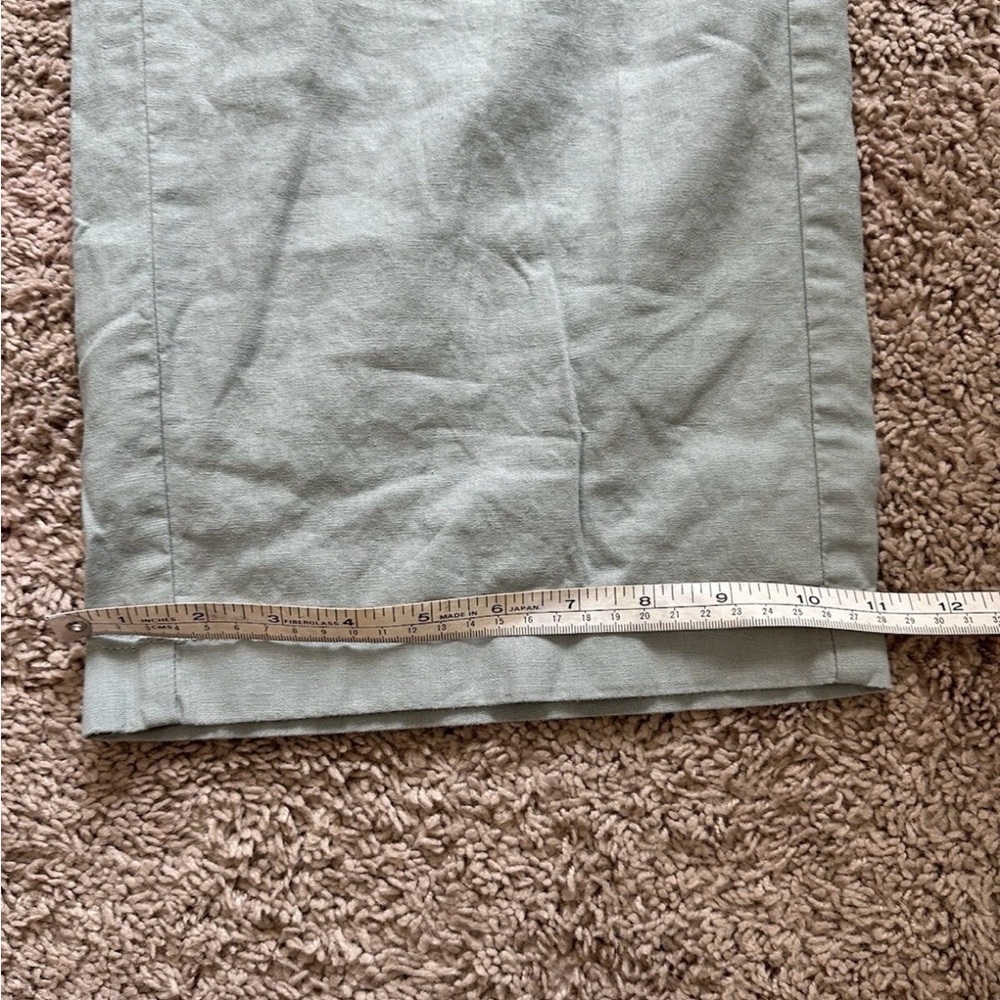 J.Crew Pants Size 10 Sea Foam Green Linen Blend Lagenlook Wide Leg Beachy - Picture 10 of 10